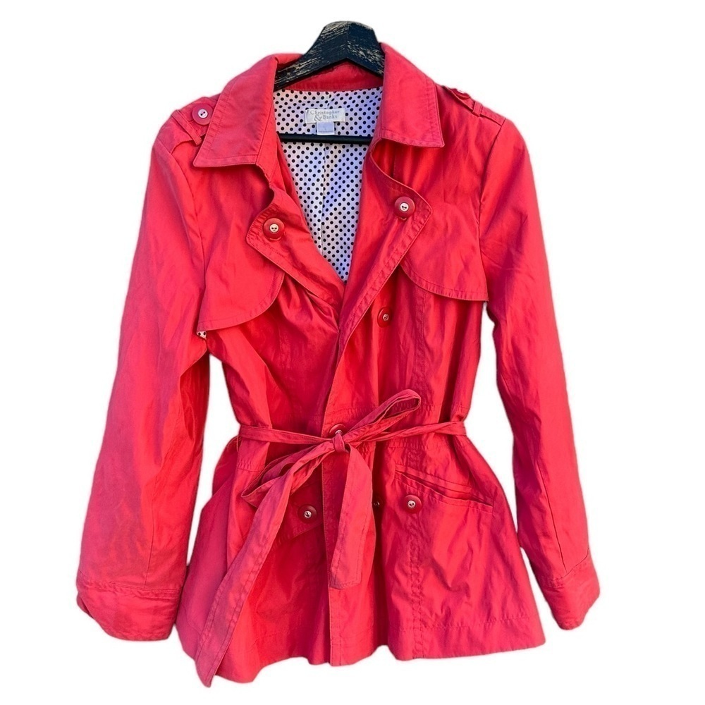 Christopher & Banks Women’s Double Breasted Corral  Trench Coat Size Large